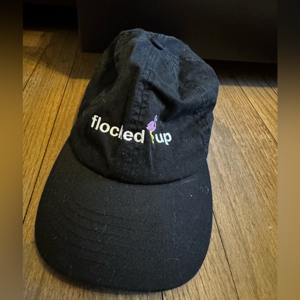 Black “Flocked Up” Embroidered Cap